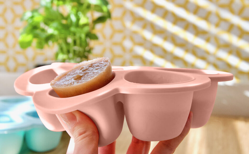Multiportions Silicone Babyfood Freezer Tray, baby freezer portions 6 X 90ml - Vintage Pink