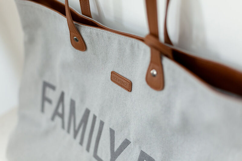 Family Bag - Righe Cotone Grigio