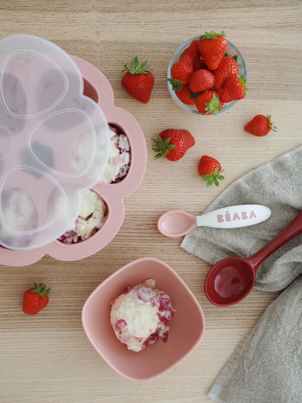 2nd Stage Training Fork And Spoon (Storage Case Included) - Vintage Pink