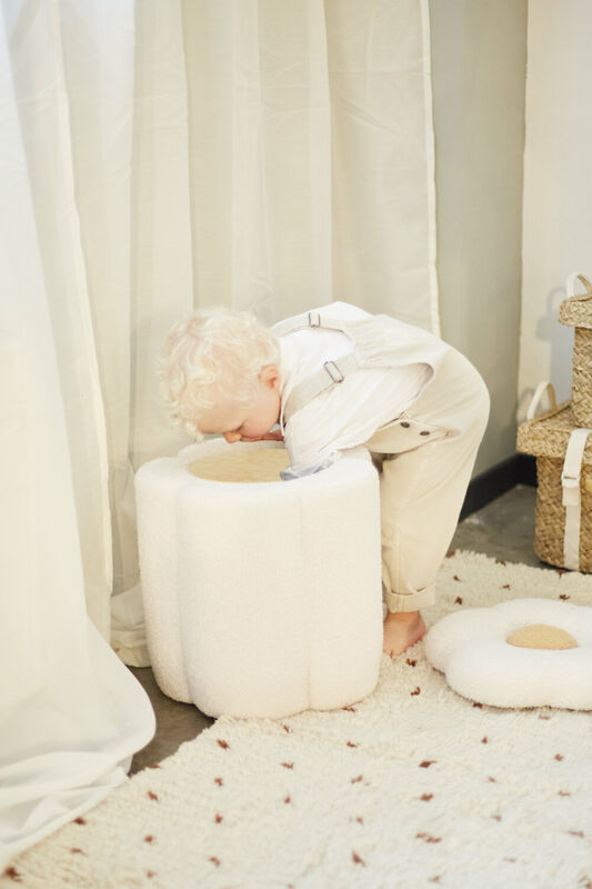 Pouf + Toybox Flower offwhite