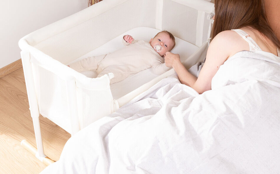 Evolux Beistellbett - Natur Wei&szlig;