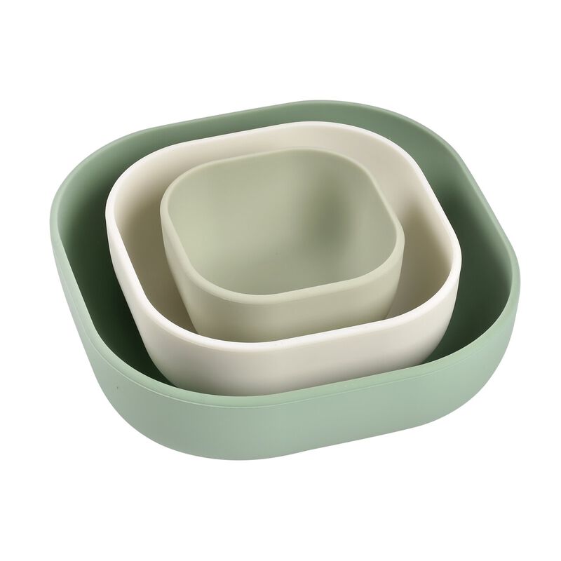 Lot de 3 bols silicone gigogne Vert sauge (Béaba) - Image 1