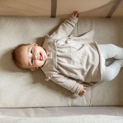 3 in 1 Reisebett Eazy Sleep  &ndash; Melierte Tonerde