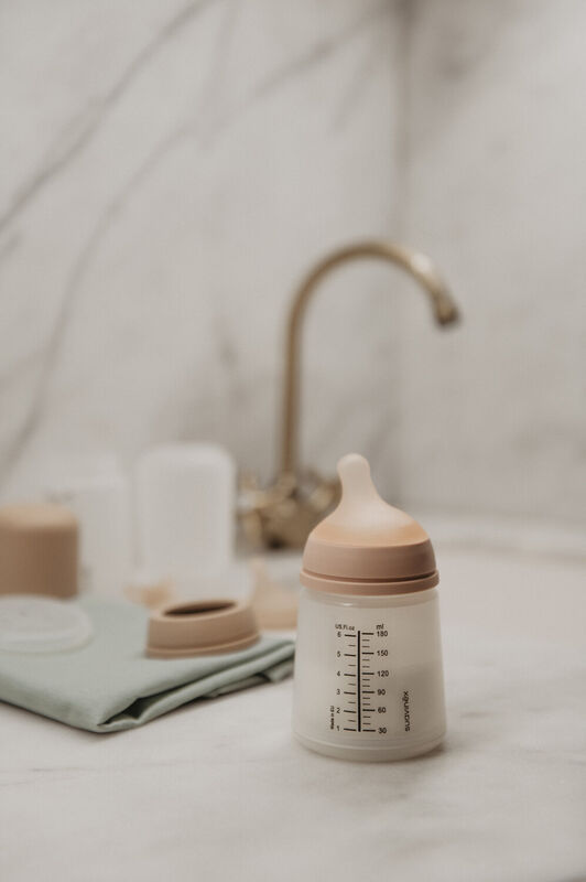 ZERO.ZERO Anti-Kolik Flasche 180 ml - Langsamer Nahrungsfluss Sand