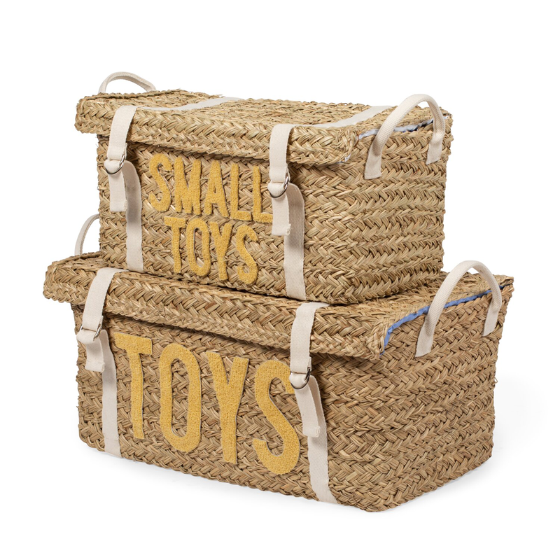 Coffre à jouets en rotin jaune 2pcs (Childhome) - Image 8