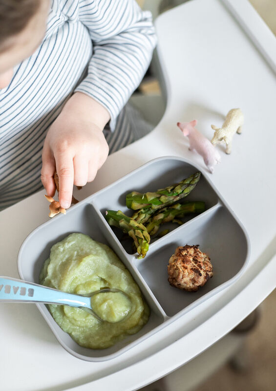 Silikon-Mahlzeit-Set mit Saugnapf grey