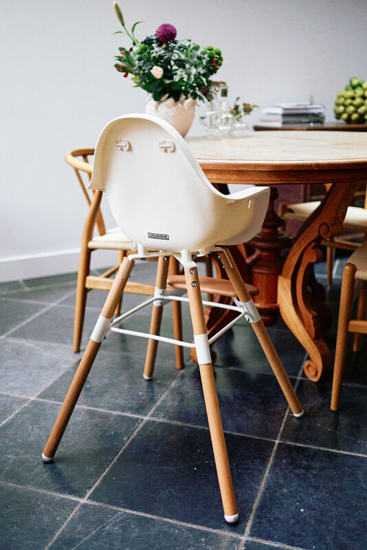 Evolu Hochstuhl - H&ouml;henverstellbar (50-75 Cm/*90 Cm) - Natur Weiss