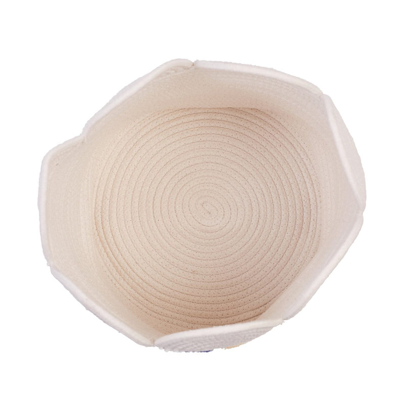 Basket 30x30x15cm Flower off white 