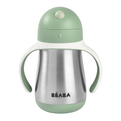 Tasse paille inox 250ml Vert sauge