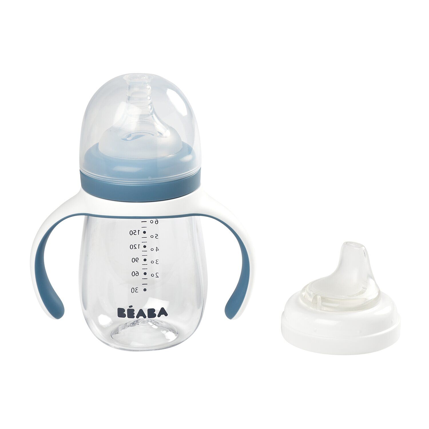 2 in 1 Training Bottle 210 ml windy blue