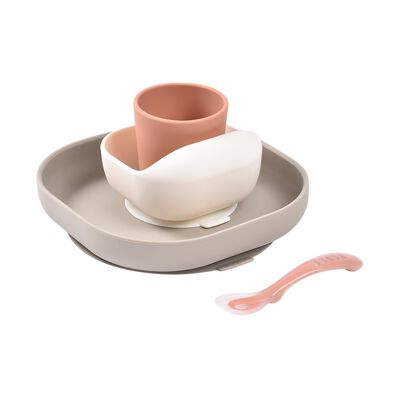 Silikon-Geschirrset 4-teilig - Terracotta / Gazelle 