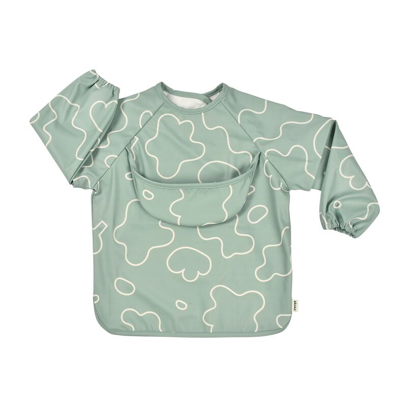 2 in 1 Evolutionary Bib with removable handle and foldable pocket - Sage Green
