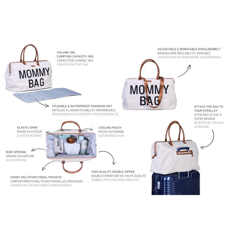 Mommy Bag ® Sac A Langer - Teddy Ecru (Childhome) - Image 11