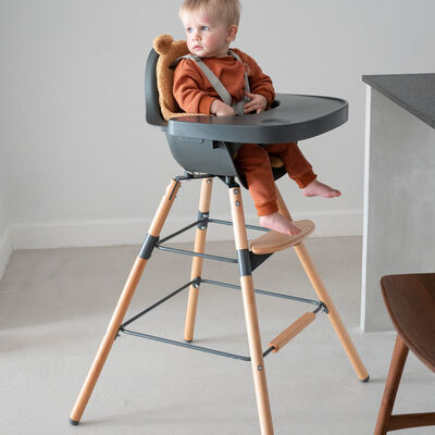 Evolu Chaise Haute - R&eacute;glable En Hauteur (50-75 Cm/*90 Cm) - Naturel Anthracite