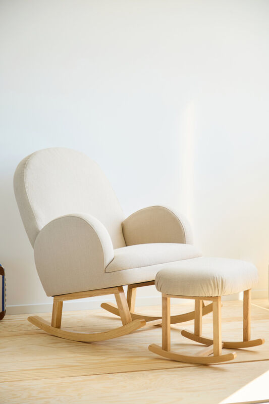 Fauteuil &agrave; bascule - Lin - Beige