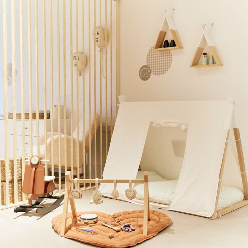 Lettino montessori tipi legno/bianco 70x140