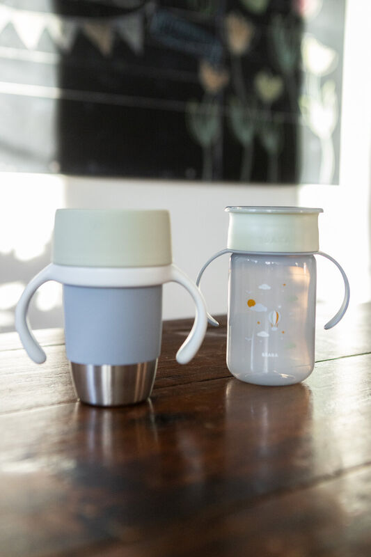 Taza de aprendizaje de acero inoxidable Click and Drink - Pebble