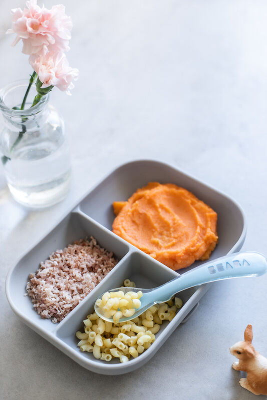 Silicone meal set with suction cup grey