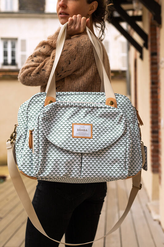 Geneve II Diaper Bag Play Print sage green