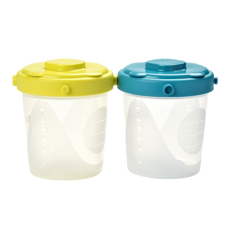 Set of 6 Baby Food Clip Containers 2nd Stage 6.8 oz. neon