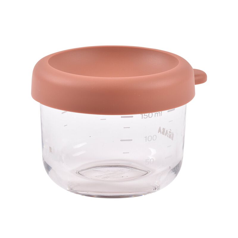 Glass Jar portion container with lid 150ml Terracotta