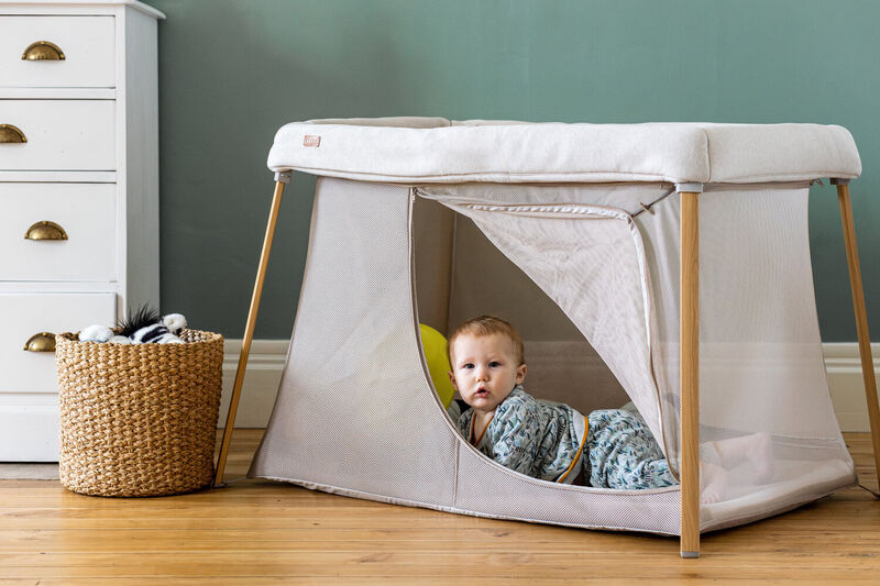 3 in 1 Reisebett Eazy Sleep  &ndash; Melierte Tonerde