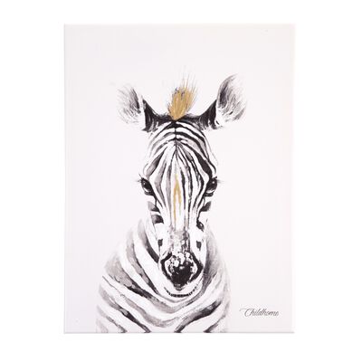 Oil Painting - Zebra + Gold - 30x40 Cm