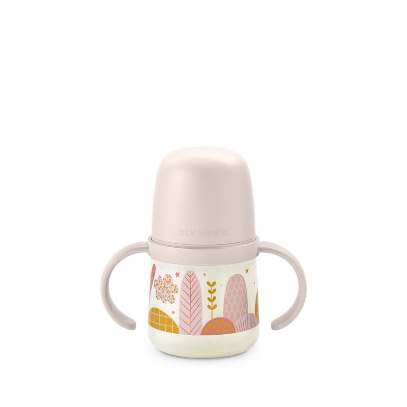 Biberon avec anses et bec silicone Dreams +6m Pink
