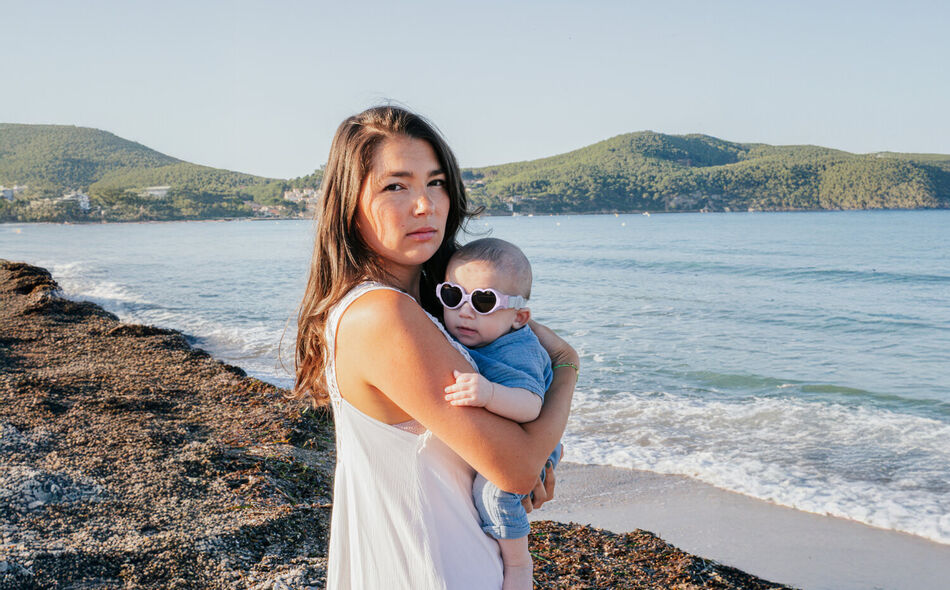 Sunglasses 0-9 months Baby heart - Lilac