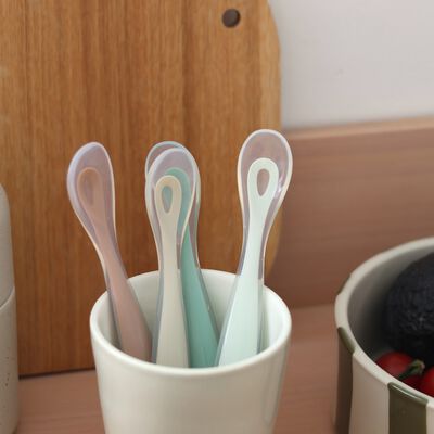 Lot de 4 cuill&egrave;res 1er &acirc;ge silicone - Natural Set 