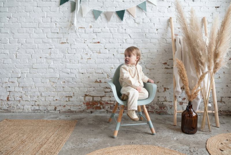 Evolu Kinderstoel - Verstelbaar In Hoogte (50-75 Cm/*90 Cm) - Naturel Mint