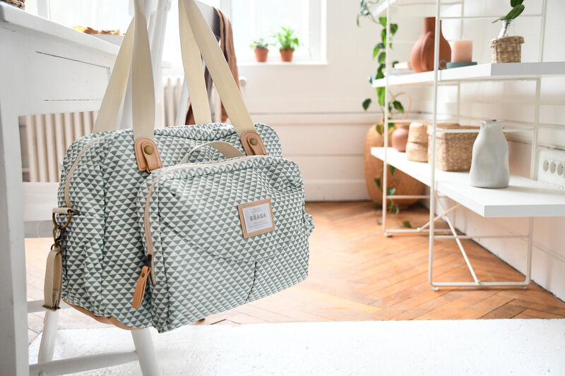 Geneve II Diaper Bag Play Print sage green