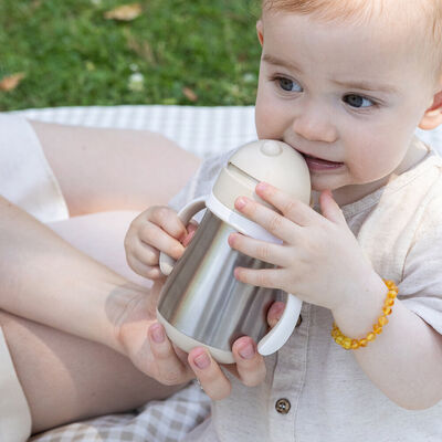 Stainless steel straw cup 250ml - Clay Earth  Stainless steel straw cup 250ml - Clay Earth