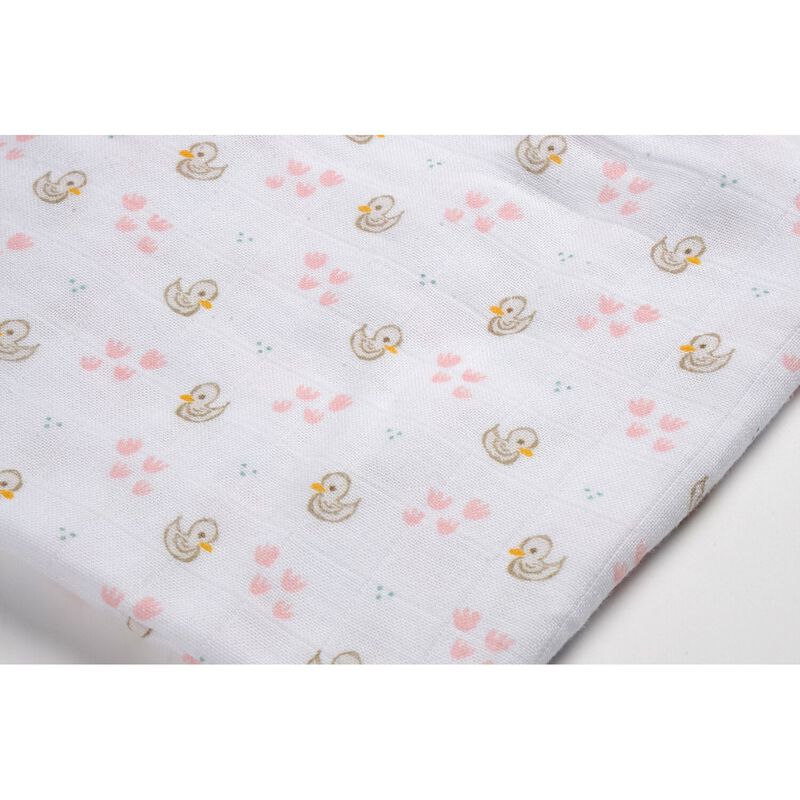 Set of 3 Cotton Muslin Swaddle Blankets swans