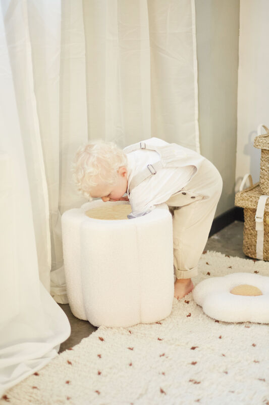 Pouf + Toybox Flower offwhite
