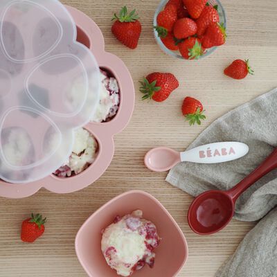  2nd stage ergonomic cutlery set 2 pieces pink