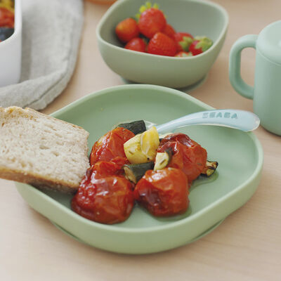 Assiette silicone ventouse Vert sauge