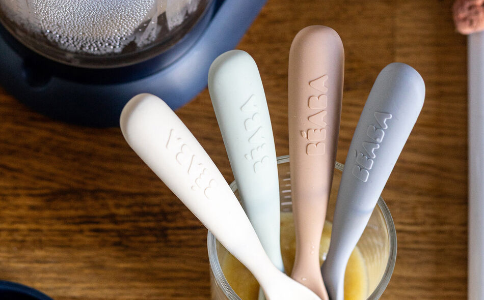 Lot de 4 cuillères 1er âge silicone - Natural  