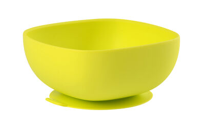 Silicone bowl with suction cup green