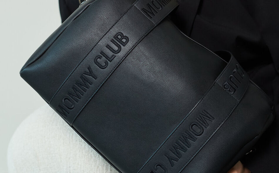 Nursery bag Mommy Club - Signature -  Vegan leather - Black