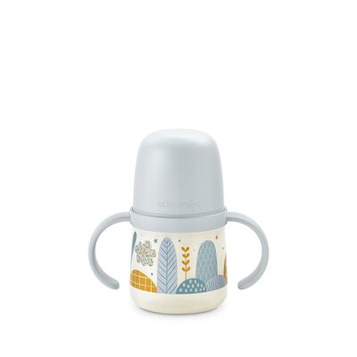Dreams +6m Babyflasche mit Henkeln und Silikonschnabel. Blue