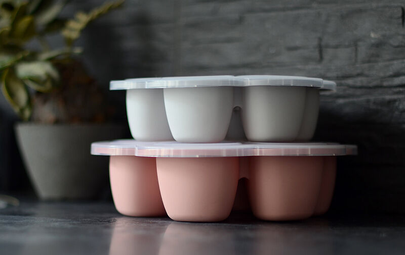 Multiportions Silicone Babyfood Freezer Tray, baby freezer portions 6 X 90ml - Light Mist