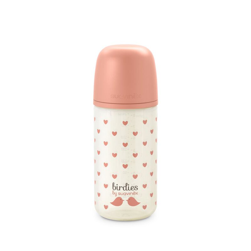 Glass baby bottle 240ml teat SX Pro S Birdies
