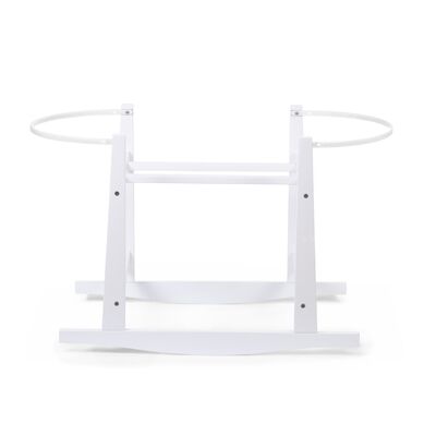 Support à bascule panier à moïse en bois blanc