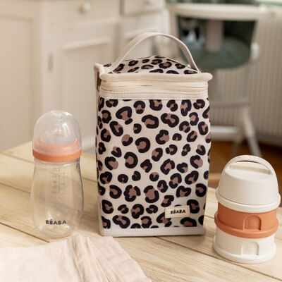 Pochette repas isotherme  - Leopard clay