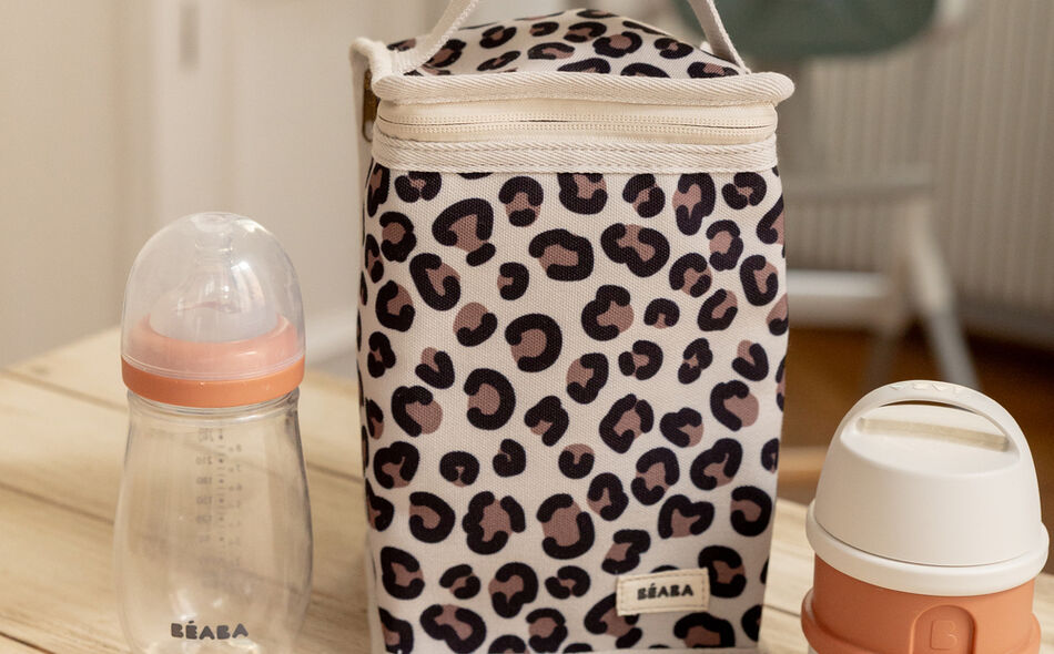 Pochette repas isotherme  - Leopard clay