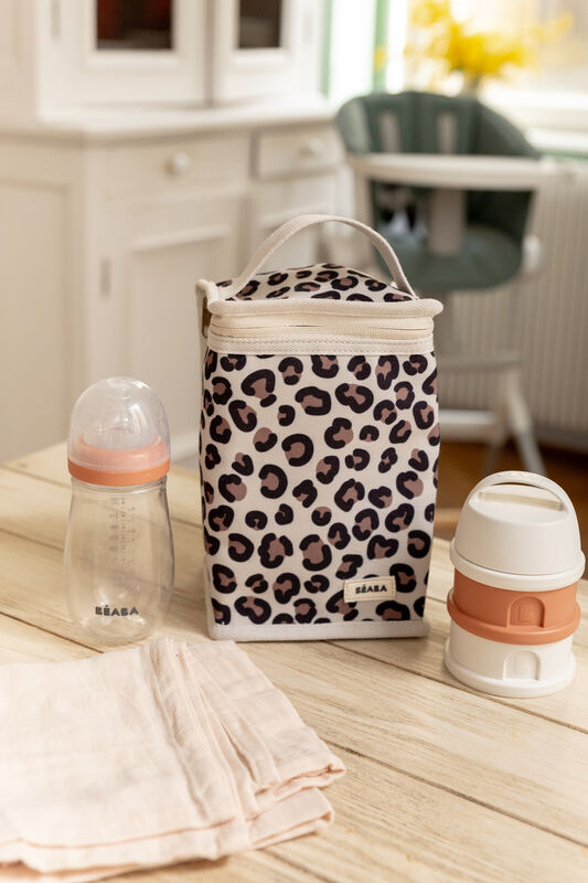 Pochette repas isotherme  - Leopard clay