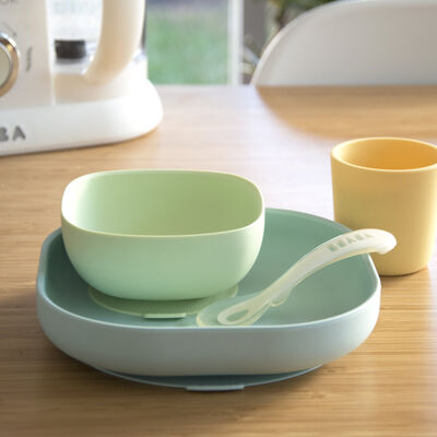 Coffret repas silicone Jaune/Vert