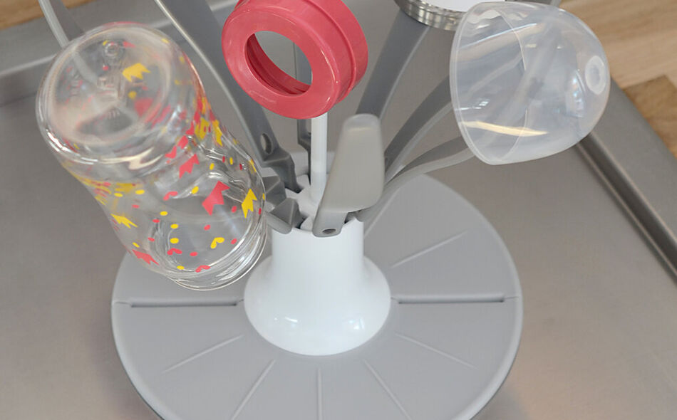 Egoutte-biberon Flower pliable pink