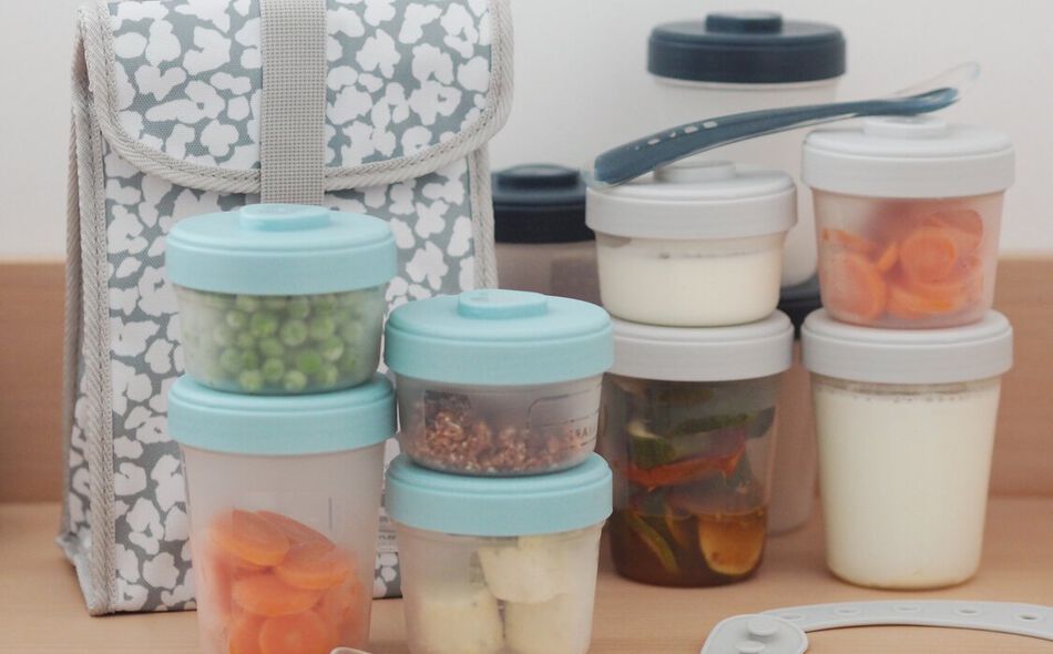Pack premiers repas (12 portions + 2 cuill&egrave;res) Bleu/Gris